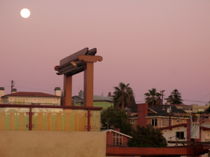 Sunset Moon and Temple