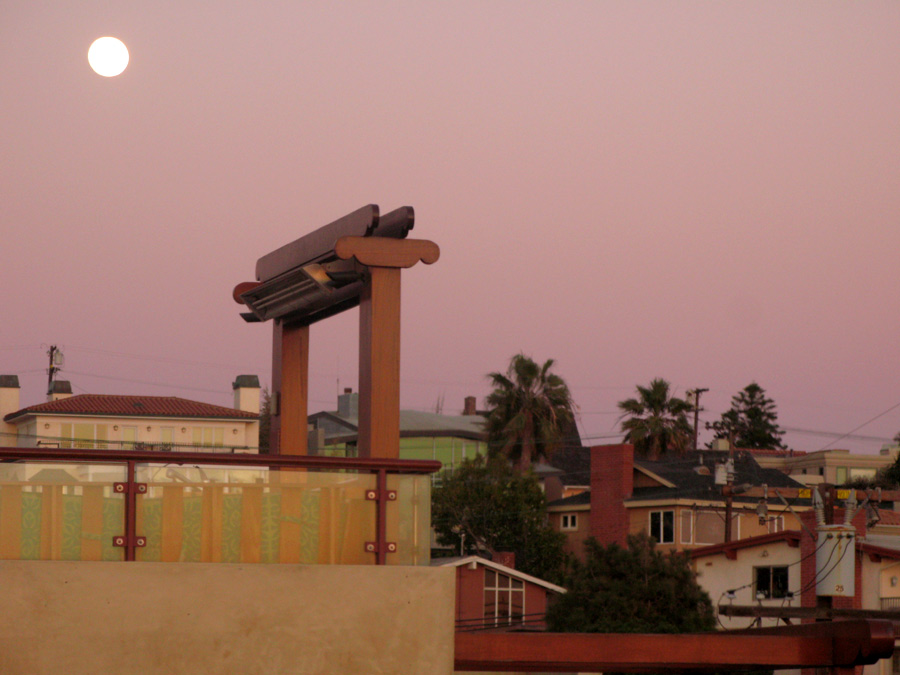 Sunset Moon and Temple